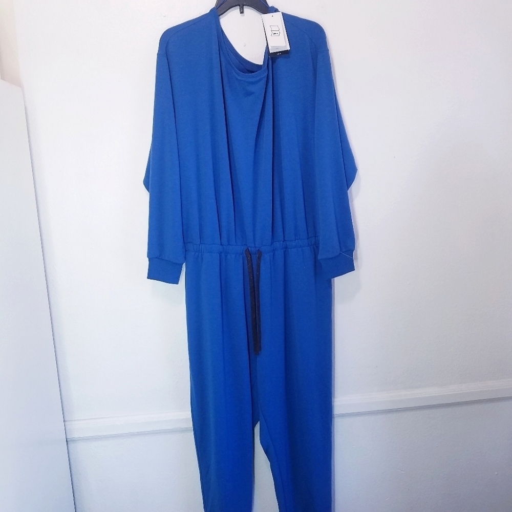 NEW Nike | Dri Fit Plus Size Jumpsuit + Front Tie, 1X, Blue - Picture 4 of 16